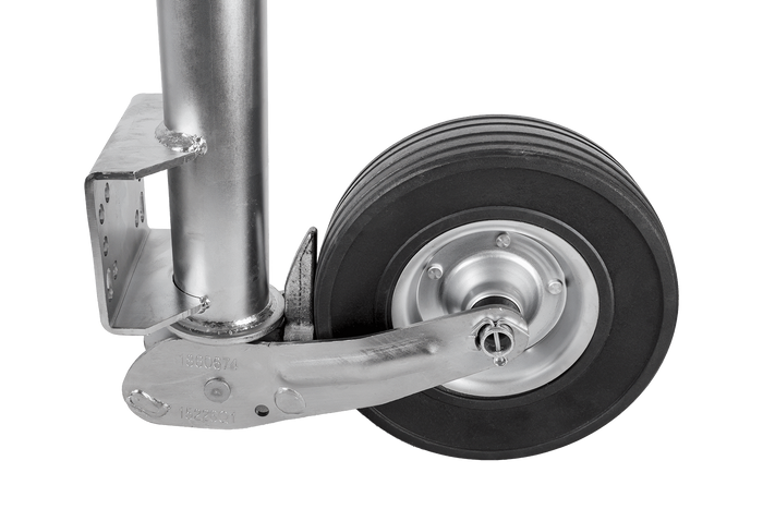 Roue de support, jockey automatique WINTERHOFF VK 60-BLH-255 SB avec poignée, 500 kg, 60 mm, 670-905 mm
