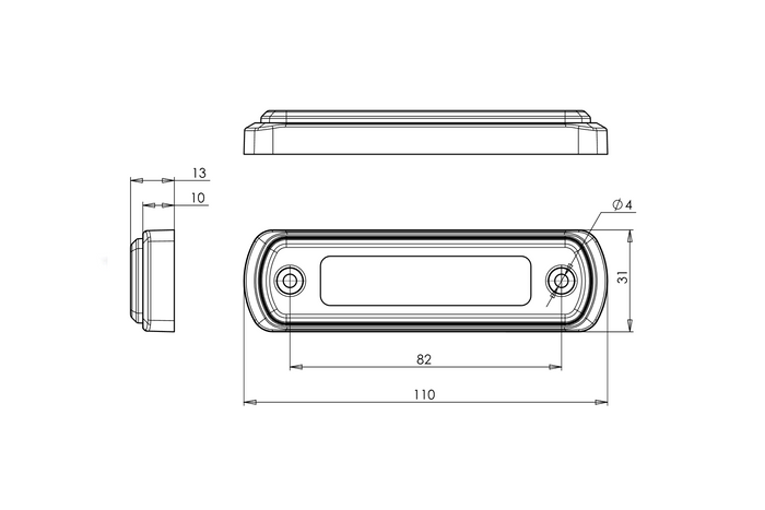 WAŚ W189 1340 LED-markeringslamp universeel