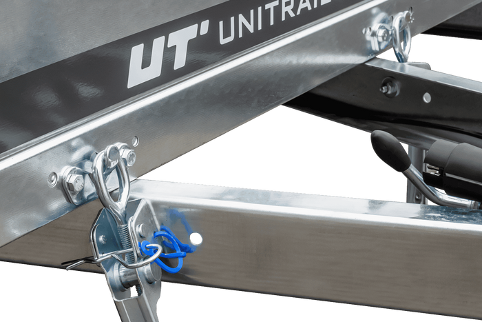 Eenassige aanhangwagen 264x150 UNITRAILER GARDEN 265 KIPP met H-0 frame en blauwe huif
