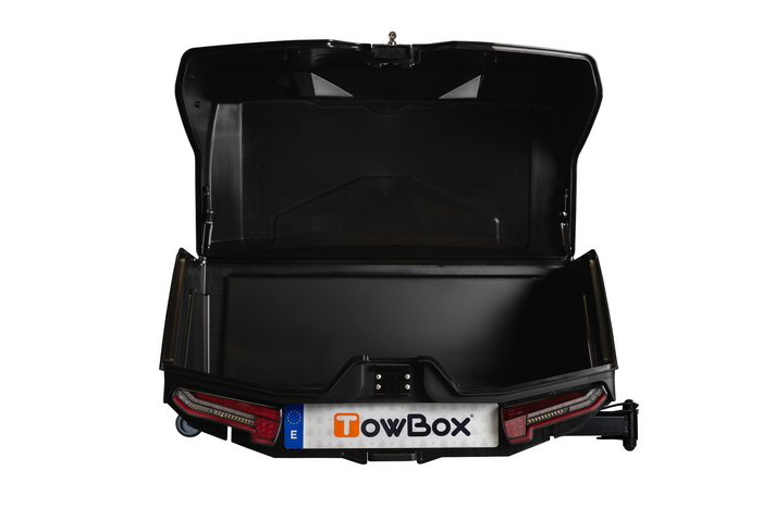 Towbox Camper Alpha zwart (kort) - bagagedrager voor montage op de trekhaak