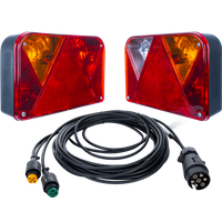 Kit feu remorque voiture : 2 feux arrières DPT 35 + câble 7 m à 7 broches +  2 feux gabarit LED DPT 15