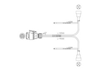 Faisceau électrique MANTES pour remorque de bateau, 9,5 m, prise 13 broches, baïonnettes 2 x 5 broches