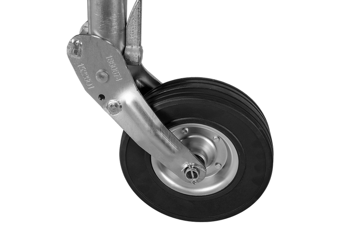 Roue de support, jockey automatique WINTERHOFF VK 60-BLH-255 SB avec poignée, 500 kg, 60 mm, 670-905 mm