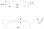 DE HAAN THRD 22155 spatbord tandem 14-15 inch 1550x220 mm voor aanhanger