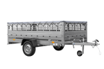 Lichte aanhanger op veren 264x150 UNITRAILER GARDEN 265/R KIPP met gaaswanden, H-0 frame en grijze afdekking