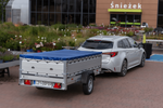 Remorque à un essieu avec ridelles en aluminium 264x125 Unitrailer Garden 264 KIPP ALU avec ridelles BIS, châssis H-0 et bâche bleue