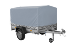 Remorque à un essieu avec côtés en aluminium 200x125 Unitrailer Garden 201 KIPP ALU avec châssis H-800 et bâche grise