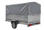 Remorque à essieu simple 264x150 UNITRAILER GARDEN 265 KIPP avec ridelles supplémentaires, arceau H-800 et bâche grise
