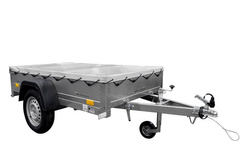 Lichte aanhangwagen Garden Trailer 200 Unitrailer met vlakzeil, neuswiel 200 × 106 750 kg