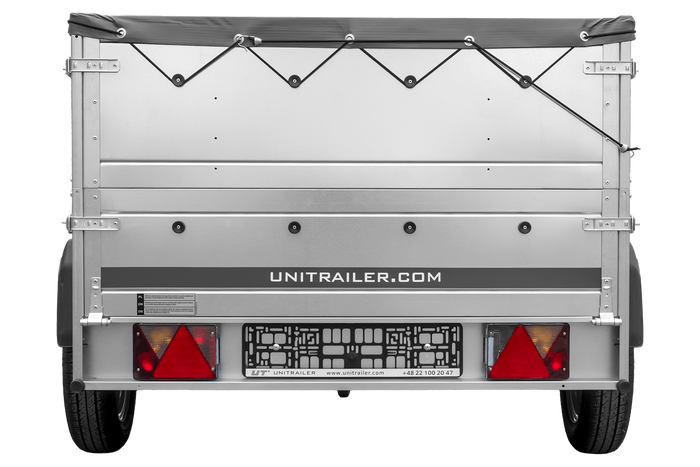 Remorque légère 200x125 UNITRAILER GARDEN 201 KIPP avec ridelles supplémentaires, châssis H-0 et bâche grise