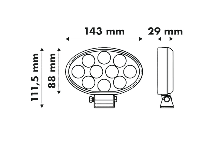LED-werklamp reflector LAYTZ LY7401 40xLED 4000lm ovaal