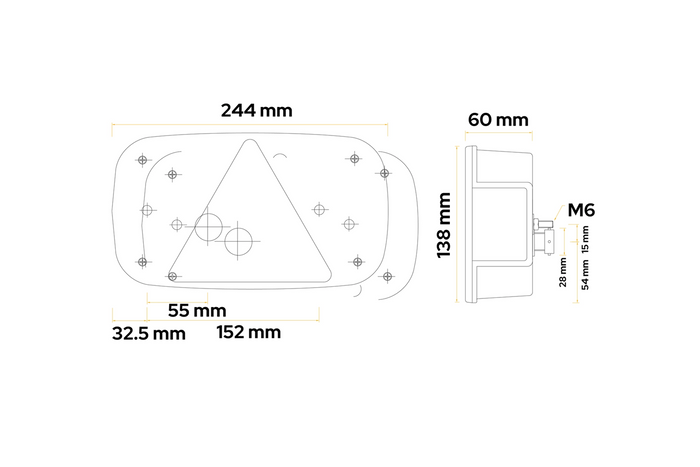 Feu arrière ASPÖCK Multipoint III, 7 fonctions, gauche