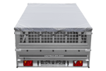 Lichte aanhanger op veren 264x150 UNITRAILER GARDEN 265/R KIPP met gaaswanden, H-0 frame en grijze afdekking