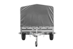 Remorque à un essieu avec côtés en aluminium 230x125 Unitrailer Garden 230 KIPP ALU avec châssis H-800 et bâche grise