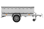 Remorque à un essieu avec côtés en aluminium 230x125 Unitrailer Garden 230 KIPP ALU avec côtés BIS, châssis H-0 et bâche grise