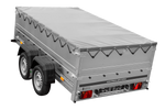 Remorque à deux essieux 264x150 UNITRAILER GARDEN 265/2 KIPP avec ridelles BIS, châssis H-0 et bâche grise