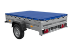 Autoaanhanger 200x125 UNITRAILER GARDEN 201 KIPP met H-0 frame en blauwe hoes