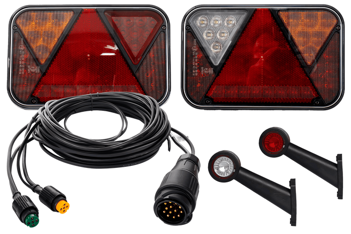 Verlichtingsset: FRISTOM LED achterlichten + HORPOL LED markeringslichten + MANTES 5,5m 13-polige kabelboom