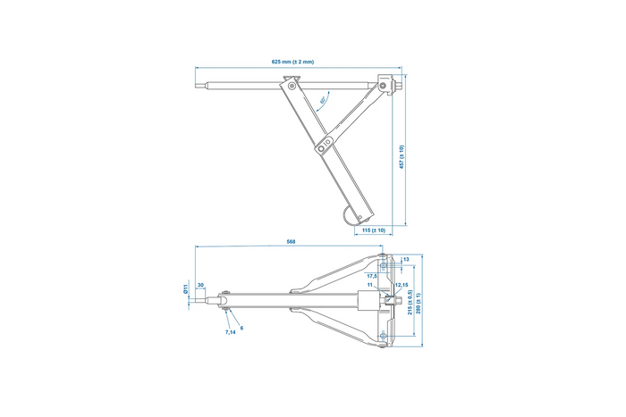 Stabilisateur d'angle extensible ProPlus 361501 pour remorque de 500 kg, 457 mm