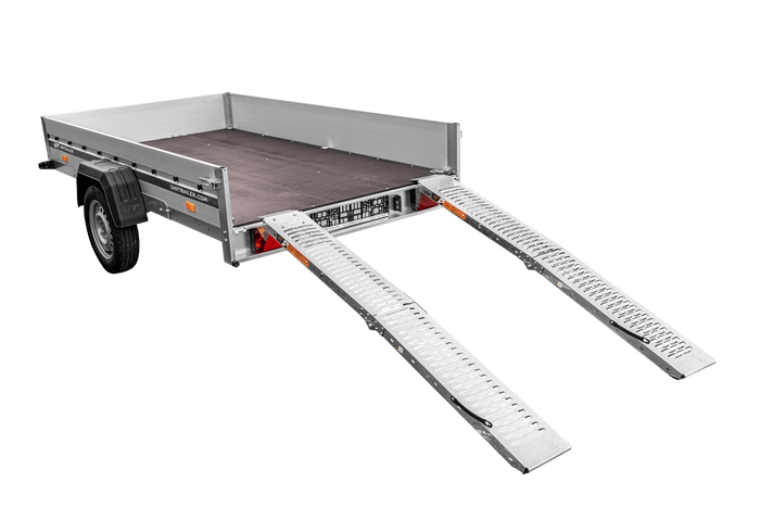 UNITRAILER ALR004B opklapbare stalen oprijplaten voor trailers, 190 cm, 400 kg, set van 2