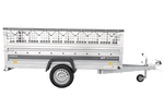 Remorque à un essieu 264x125 UNITRAILER FORCE 264 KIPP avec ridelles grillagées, châssis H-0 et bâche grise