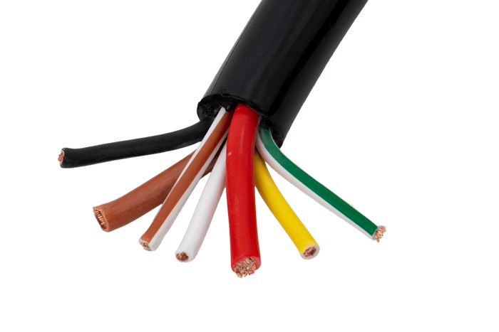 Câble électrique HYBSZ QLY-S 2x4+5x1,5 à sept conducteurs - 1 m
