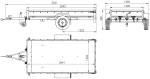 Autoaanhanger met aluminium zijwanden 264x125 Unitrailer Garden 264 KIPP ALU met H-1100 frame en blauwe afdekking