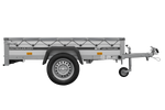 Remorque à un essieu avec côtés en aluminium 200x125 Unitrailer Garden 201 KIPP ALU avec châssis H-0 et bâche grise