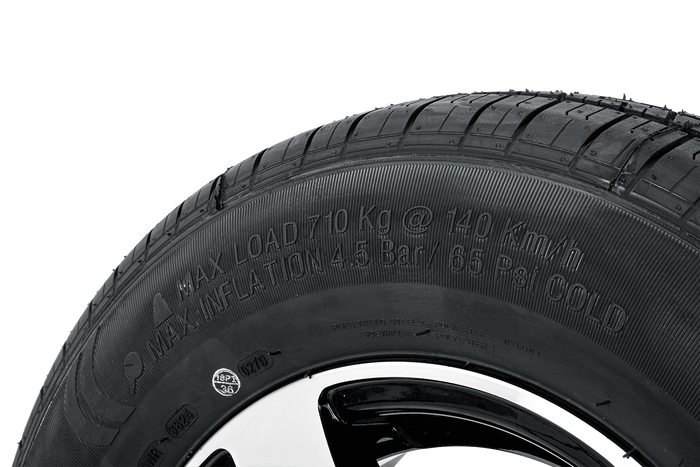 Versterkt wiel voor aanhangwagen KENDA BAND 165/80 R13C 96/94N ALU VELG STARCO gepolijst 5Jx13"H2 4X100 ET 30