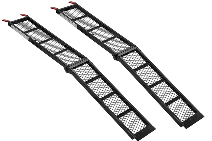 ProPlus 390094 opklapbare stalen oprijplaten voor trailers, 203 cm, 680 kg, set van 2