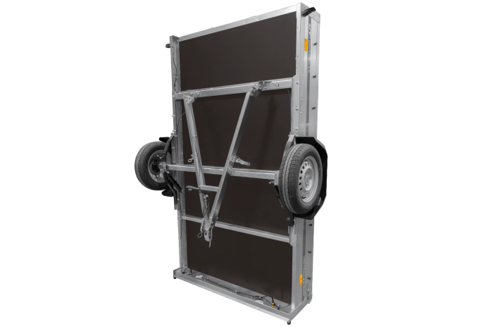 Remorque à un essieu sur ressorts 264x150 UNITRAILER GARDEN 265/R KIPP avec châssis H-0 et bâche bleue