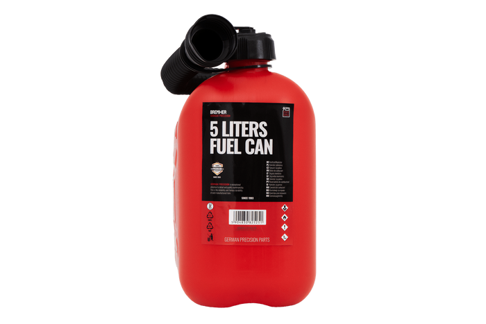 Bidon en plastique HERMON de 5 L avec entonnoir, rouge