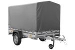 Remorque porte-voitures à côtés en aluminium 230x125 Unitrailer Garden 230 KIPP ALU avec châssis H1100 et bâche grise