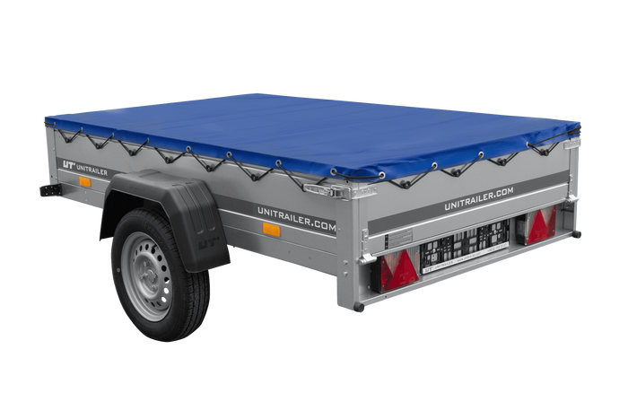 Lichte aanhanger 200x125 UNITRAILER GARDEN 201 KIPP met blauwe afdekking