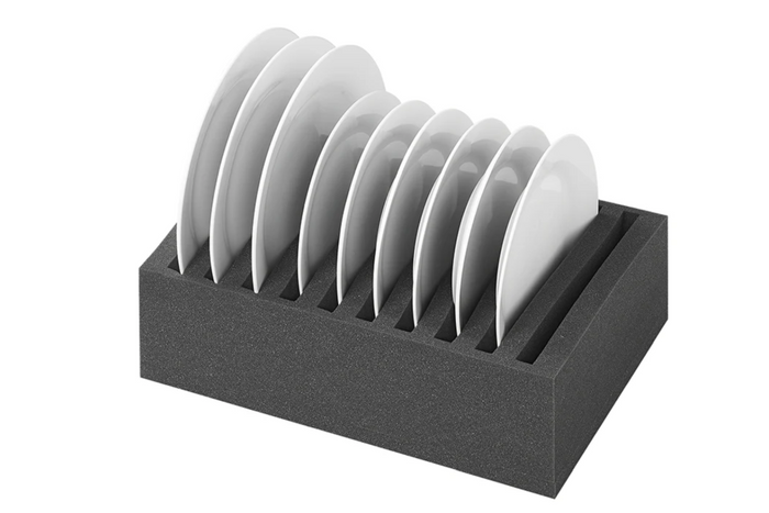 Organisateur d'assiettes en mousse pour camping-car  ProPlus 761472PMV01 pour 10 assiettes.
