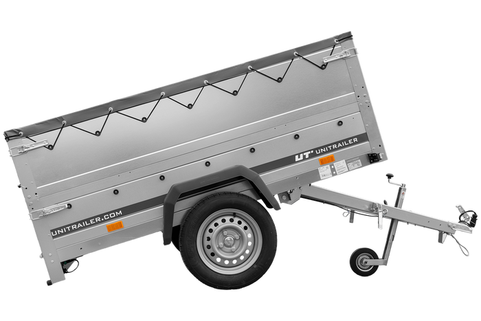 Remorque légère 200x125 UNITRAILER GARDEN 201 KIPP avec ridelles supplémentaires, châssis H-0 et bâche grise