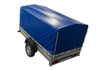 Remorque à un essieu avec côtés en aluminium 230x125 Unitrailer Garden 230 KIPP ALU avec châssis H-800 et bâche bleue