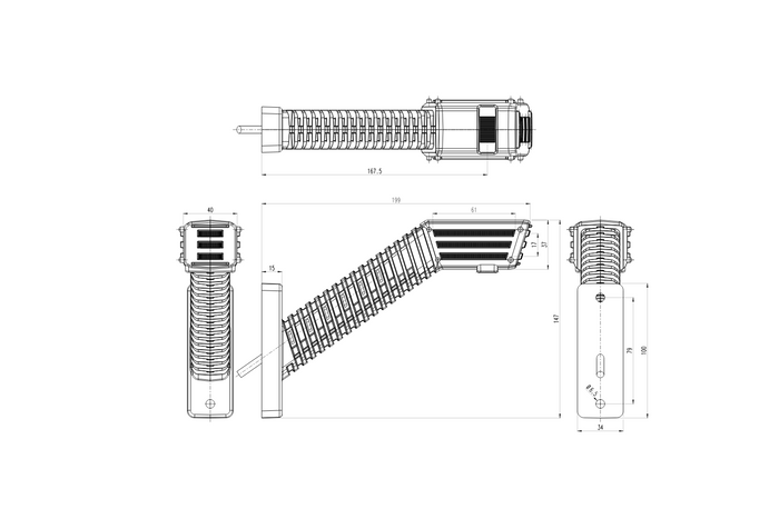 Feu de position latéral droit à LED sur bras long WAŚ 2552P W297.5.1