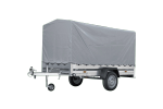 Autoaanhangwagen op veren 264x125 UNITRAILER GARDEN 264/R KIPP met H-1100 frame en grijze afdekking