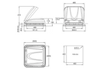 Lanterneau, fenêtre de toit ProPlus 610905V01 pour camping-car, aérateur de toit avec éclairage LED, 400 x 400 mm