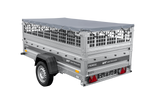 Remorque légère sur ressorts 230x125 UNITRAILER FORCE 230/R KIPP avec côtés en filet, châssis H-0 et bâche grise