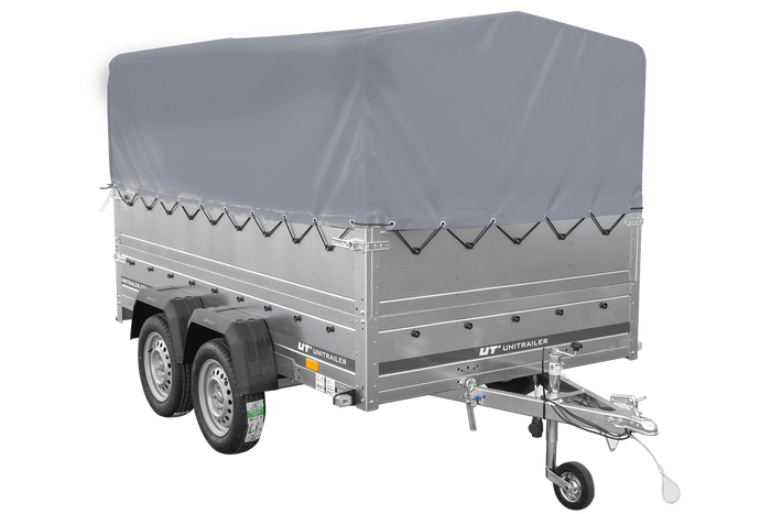Lichte aanhanger 264x150 UNITRAILER GARDEN 265/2 KIPP met BIS-zijwanden, H-800 frame en grijze afdekking