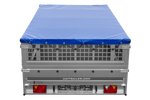 Lichte aanhangwagen 264x150 UNITRAILER GARDEN 265 KIPP met loofrekken, H-0 frame en blauwe huif